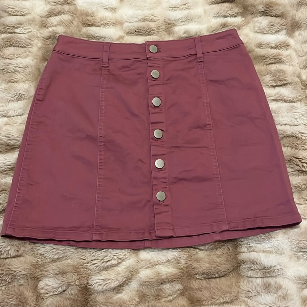 Pink Denim Mini Skirt